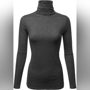 FASHIONOLIC Womens Long Sleeve Light weight Turtleneck Basic Gray‎ Size 3X NWOT